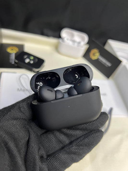 Premium Black AirPods – Wireless Bluetooth Earbuds with Smart Touch, Powerful Bass & Stylish