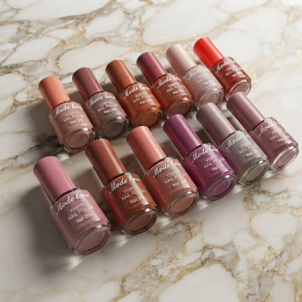 Pack of 6 - High Pigmented Big Size Nail Polish Set – Vibrant Long-Lasting Colours