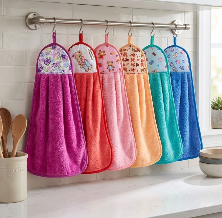 Cotton hanging kitchen towels (Size: 13" x 26")